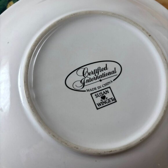 Pair (2) Certified International Susan Winget Holiday Evergreen Fruit & Holly Pl - Picture 7 of 9